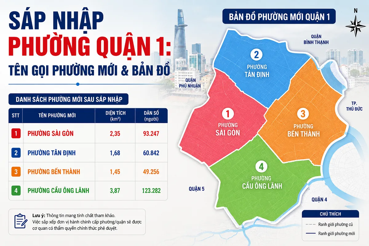 Sáp Nhập Phường Quận 1: Tên Gọi Phường Mới & Bản Đồ