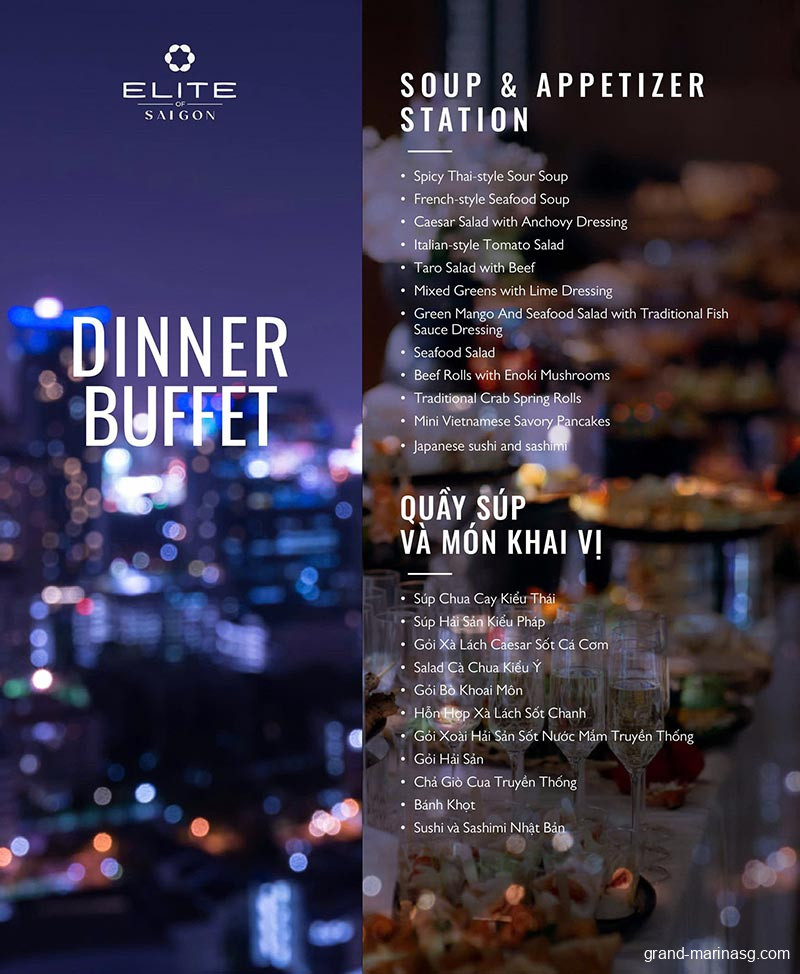 Dinner Buffet du thuyền Elite Of Saigon