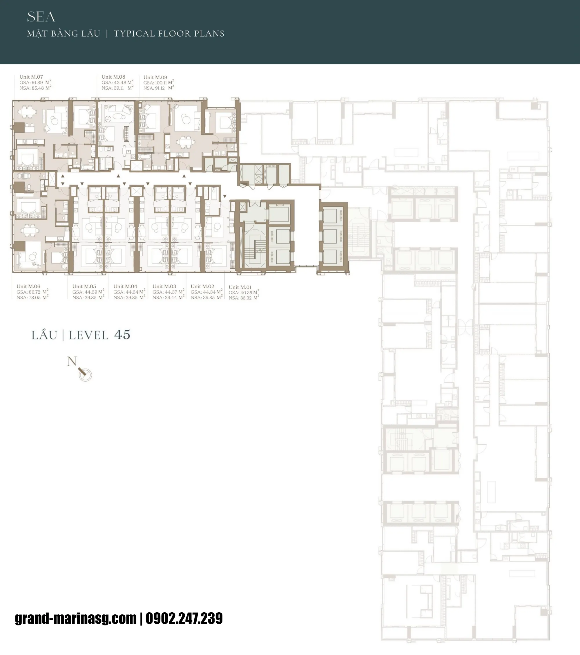 Mặt bằng Grand Marina Saigon Quận 1 | Full layout chi tiết