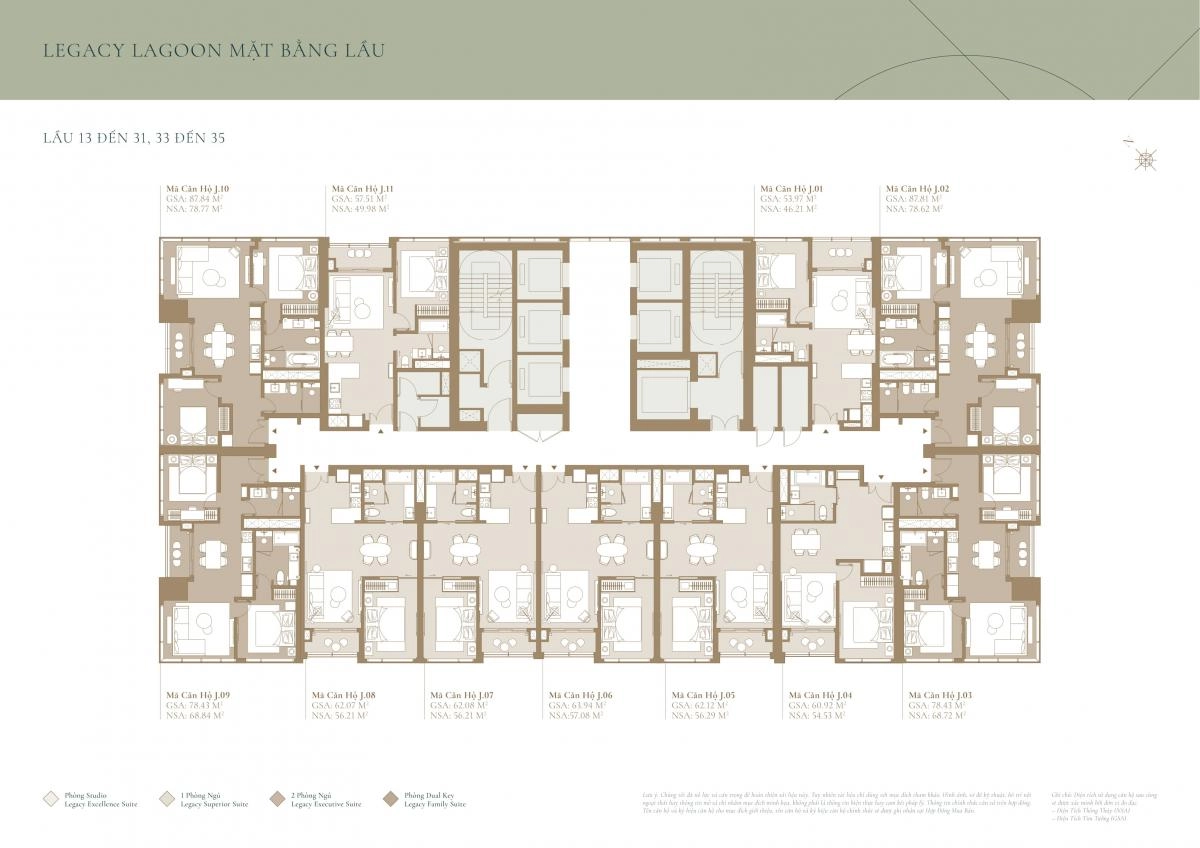 Mặt bằng căn hộ tòa LAGOON Grand Marina Saigon Quận 1 | Full layout chi tiết