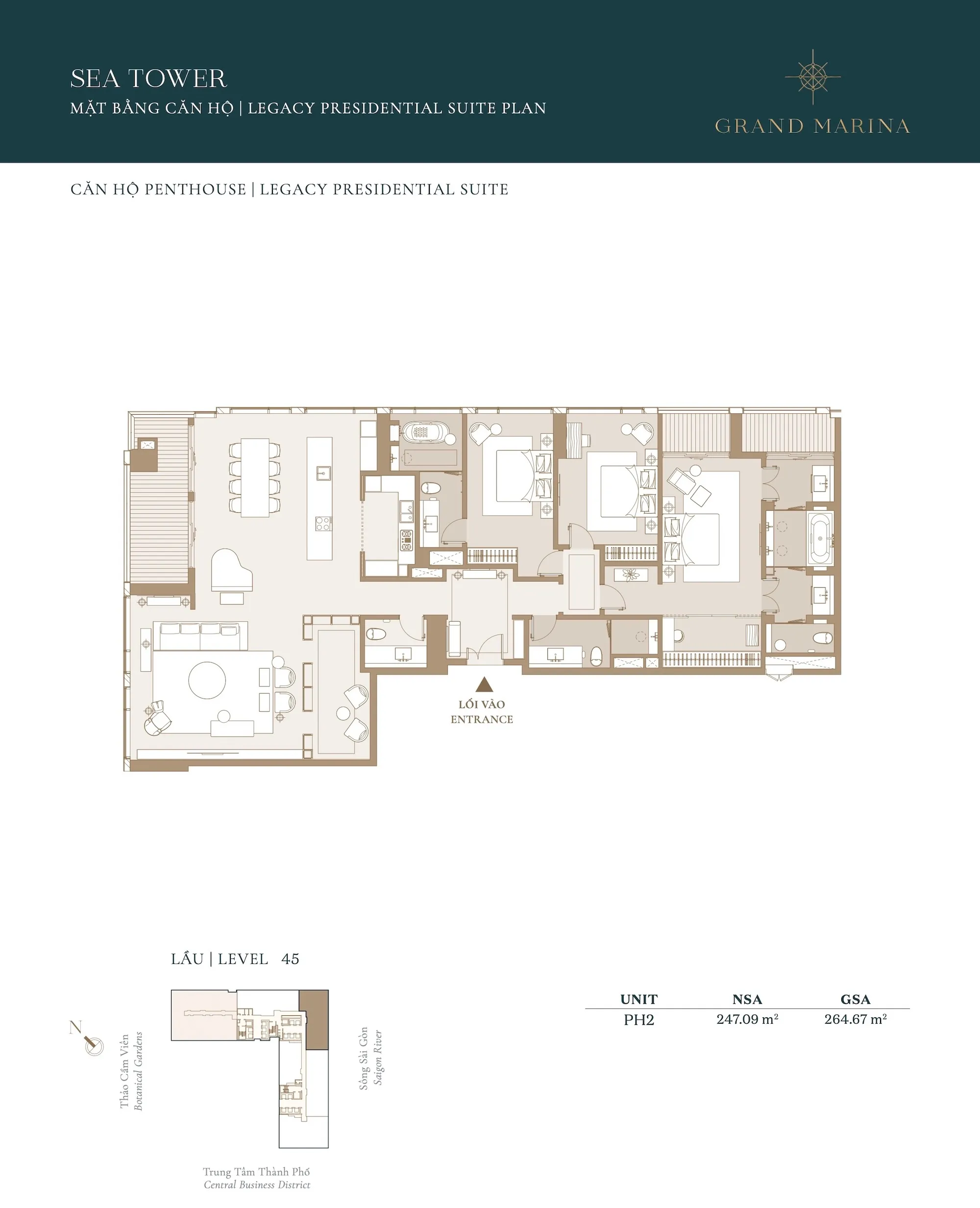 Mặt bằng căn hộ tòa Sea Grand Marina Saigon Quận 1 | Full layout chi tiết