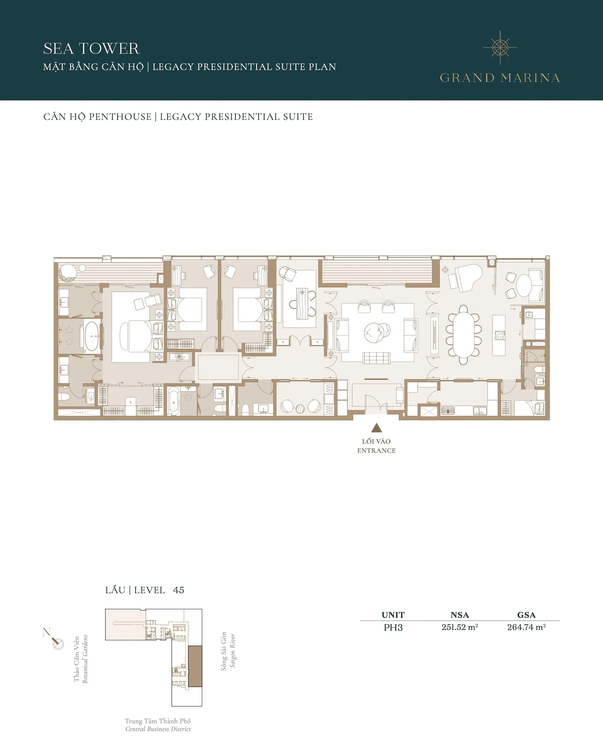 Mặt bằng căn hộ tòa Sea Grand Marina Saigon Quận 1 | Full layout chi tiết