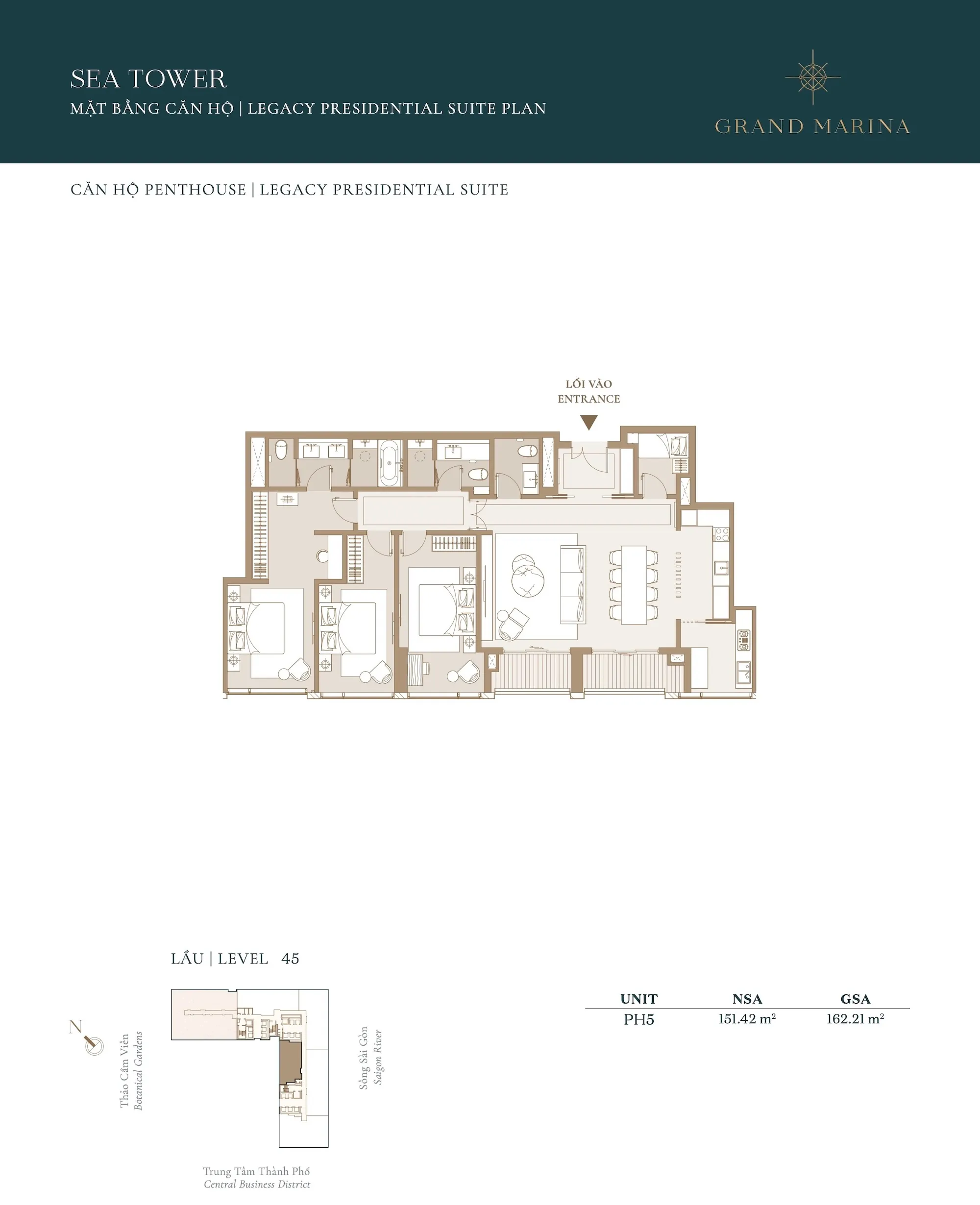 Mặt bằng căn hộ tòa Sea Grand Marina Saigon Quận 1 | Full layout chi tiết